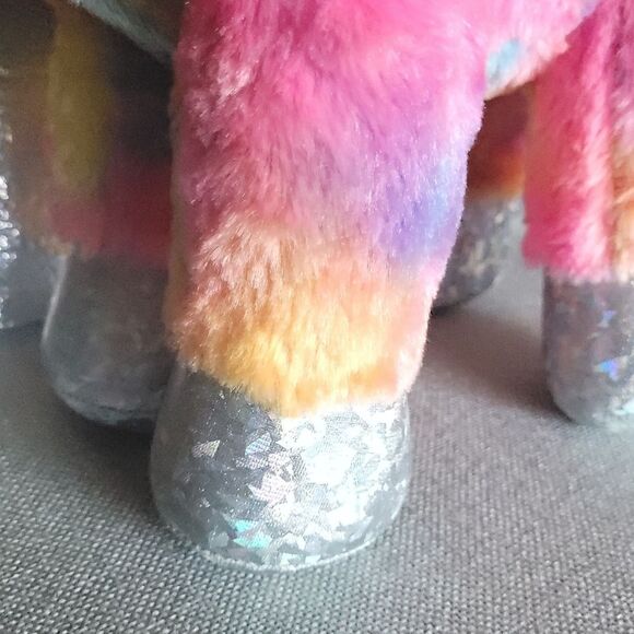 Build a Bear Workshop Rainbow Unicorn Plush 12" long-Tie-Dye BAB - Picture 6 of 11